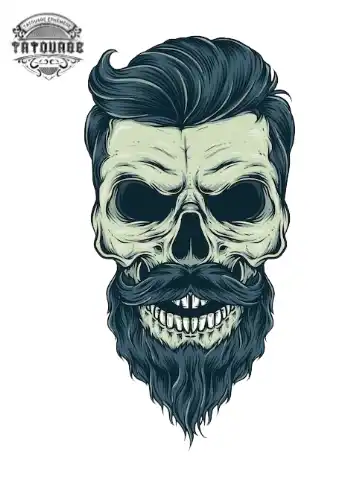 tatouage ephemere tete de mort hipster Tatouage éphémère tête de mort hipster