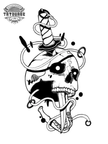 tatouage ephemere tete de mort japonais Tatouage éphémère tête de mort japonais