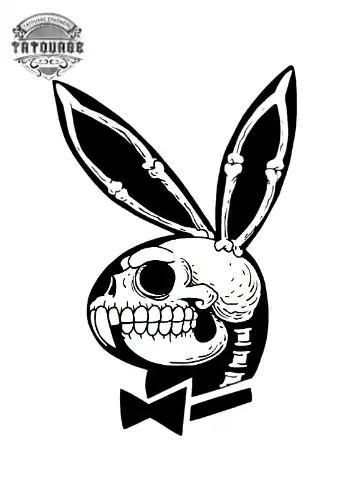 tatouage ephemere tete de mort lapin Tatouage éphémère tête de mort lapin
