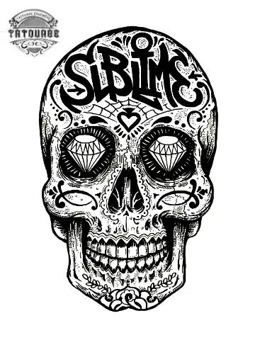 tatouage ephemere tete de mort mexicaine homme Tatouage éphémère tête de mort mexicaine homme