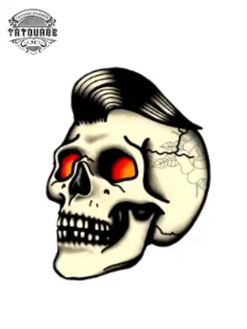 tatouage ephemere tete de mort mexicaine old school Tatouage éphémère tête de mort old school