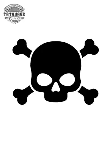 tatouage ephemere tete de mort noire Tatouage éphémère tête de mort noire