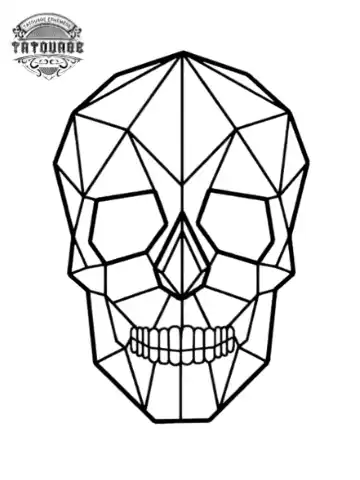 tatouage ephemere tete de mort origami Tatouage éphémère tête de mort origami