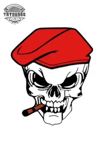 tatouage ephemere tete de mort parachutiste Tatouage éphémère tête de mort parachutiste