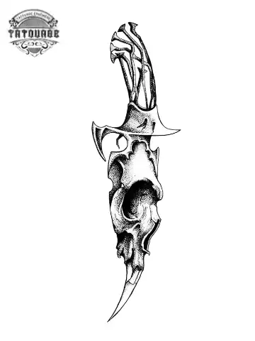 tatouage ephemere tete de mort poignard Tatouage éphémère tête de mort poignard