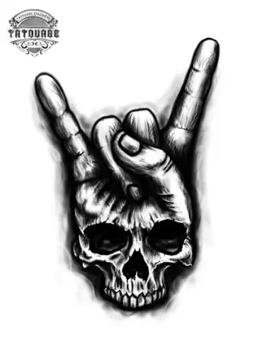 tatouage ephemere tete de mort rock Tatouage éphémère tête de mort rock