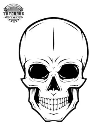tatouage ephemere tete de mort simple Tatouage éphémère tête de mort simple