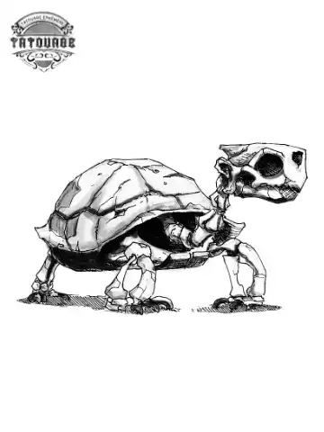 tatouage ephemere tete de mort tortue Tatouage éphémère tête de mort tortue