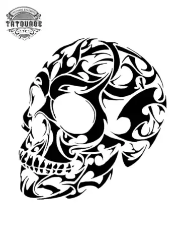 tatouage ephemere tete de mort tribal Tatouage éphémère tête de mort tribal