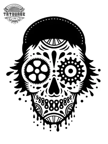 tatouage ephemere tete de mort velo Tatouage éphémère tête de mort vélo