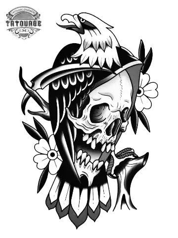 Tatouage éphémère tête de mort