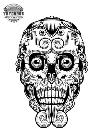 tatouage ephemere tibetaine tete de mort Tatouage éphémère tibétaine tête de mort