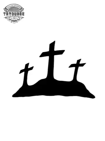 tatouage ephemere trois croix Tatouage éphémère trois croix