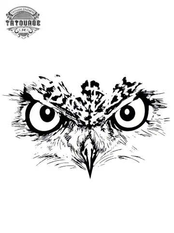 tatouage ephemere yeux hibou Tatouage éphémère yeux hibou
