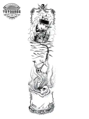 Tatouage éphémère ancre bateau