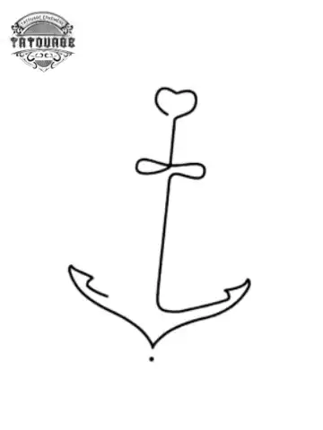 Tatouage éphémère ancre coeur
