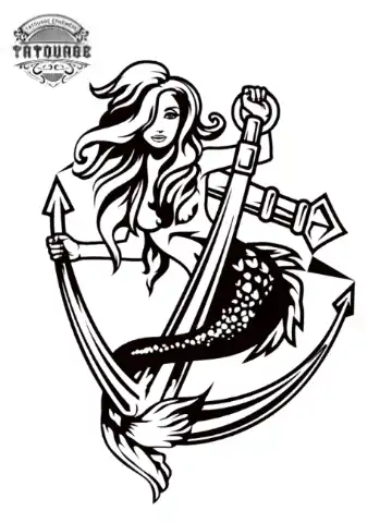 Tatouage éphémère ancre femme