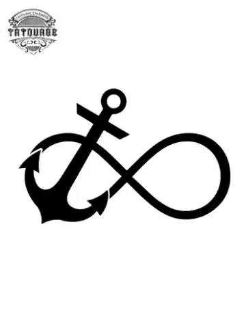 Tatouage éphémère ancre infini