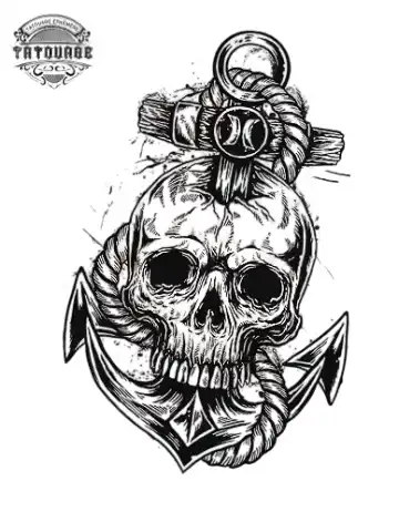 Tatouage éphémère ancre marine homme
