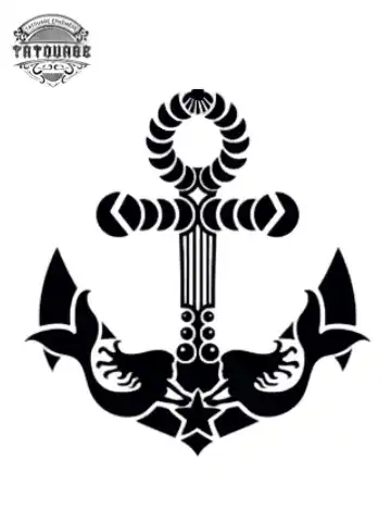 Tatouage éphémère ancre marine originale