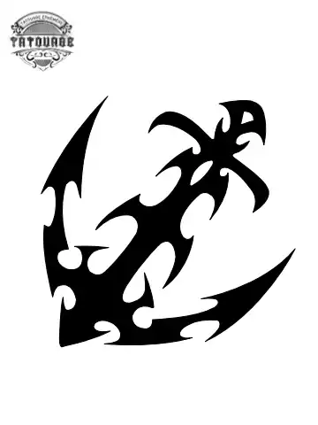 Tatouage éphémère ancre marine tribal