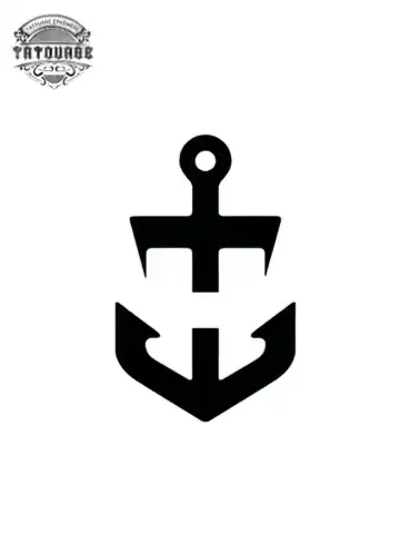 Tatouage éphémère ancre minimaliste