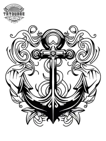 tatouage ephemere ancre tribal Tatouage éphémère ancre tribal