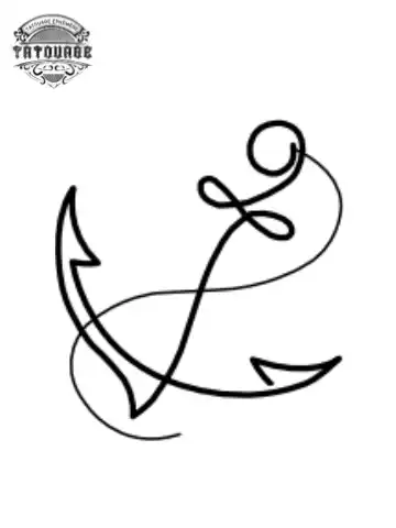 Tatouage éphémère ancre un seul trait