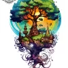 tatouage ephemere arbre de vie manchette Tatouage éphémère arbre de vie manchette