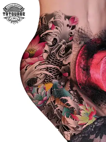 Tatouage éphémère asiatique hanche