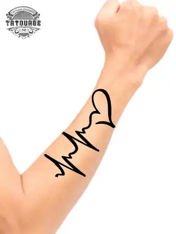 tatouage ephemere avant bras battement coeur photo Tatouage éphémère avant bras battement coeur