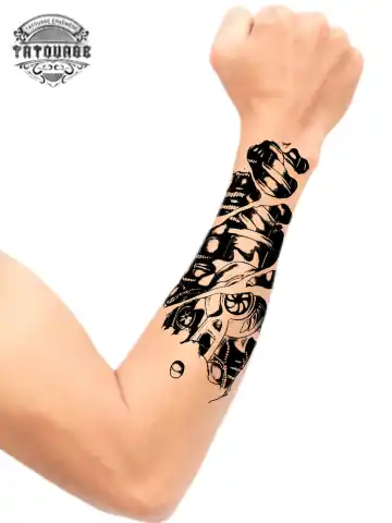 Tatouage éphémère avant bras biomécanique