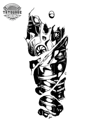 tatouage ephemere avant bras biomecanique Tatouage éphémère avant bras biomécanique