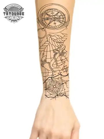 tatouage ephemere avant bras boussole photo Tatouage éphémère avant bras boussole