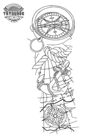 tatouage ephemere avant bras boussole Tatouage éphémère avant bras boussole