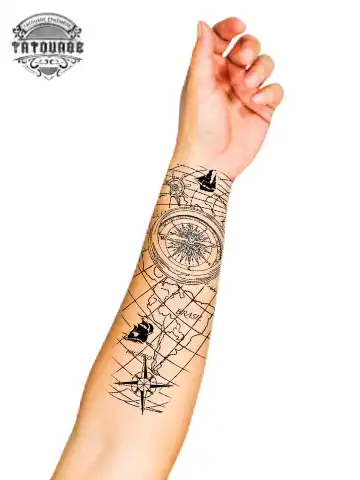 Tatouage éphémère avant bras carte du monde