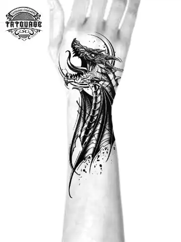 Tatouage éphémère avant bras dragon