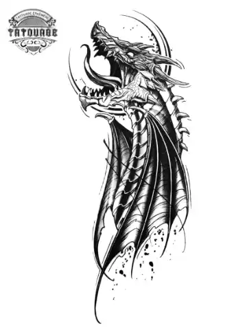 Tatouage éphémère avant bras dragon