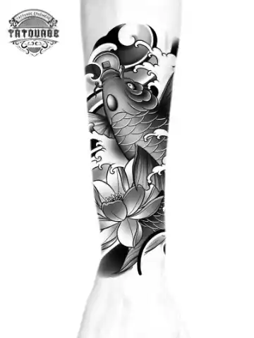 tatouage ephemere avant bras femme carpe koi photo Tatouage éphémère avant bras femme carpe koi