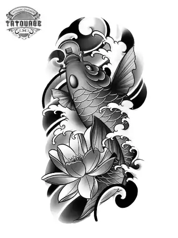 tatouage ephemere avant bras femme carpe koi Tatouage éphémère avant bras femme carpe koi