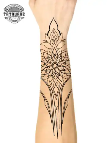Tatouage éphémère avant bras femme mandala