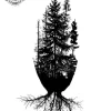 tatouage ephemere avant bras foret Tatouage éphémère avant bras forêt