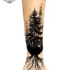 tatouage ephemere avant bras foret photo Tatouage éphémère avant bras forêt