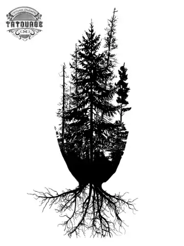 tatouage ephemere avant bras foret Tatouage éphémère avant bras forêt