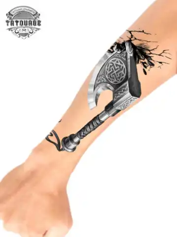 tatouage ephemere avant bras homme viking photo Tatouage éphémère avant bras homme viking