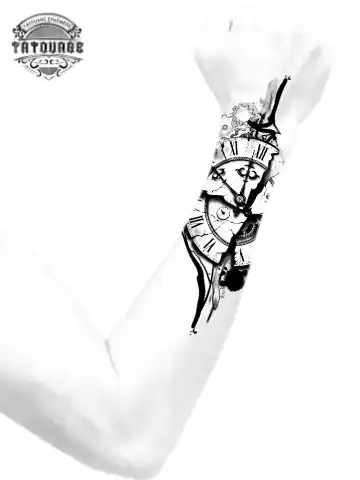 Tatouage éphémère avant bras Horloge