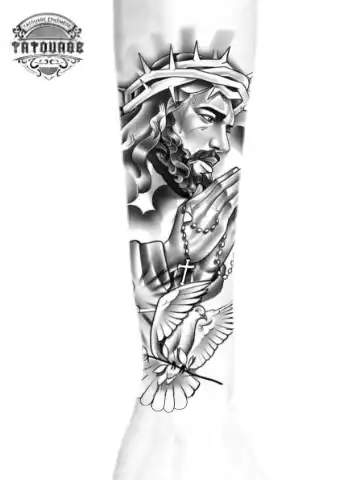 tatouage ephemere avant bras jesus photo Tatouage éphémère avant bras jesus