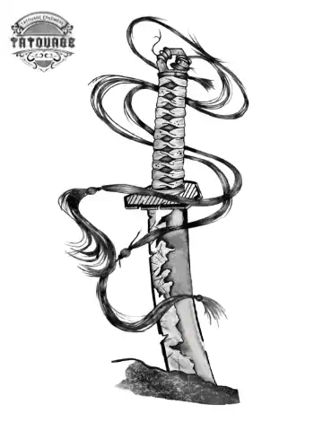 tatouage ephemere avant bras katana Tatouage éphémère avant bras katana