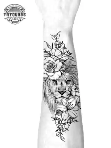 tatouage ephemere avant bras lion femme photo Tatouage éphémère avant bras lion femme