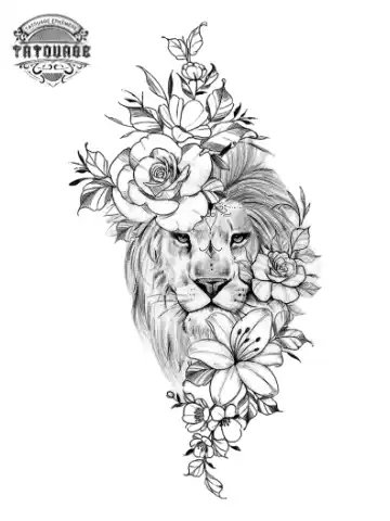 tatouage ephemere avant bras lion femme Tatouage éphémère avant bras lion femme